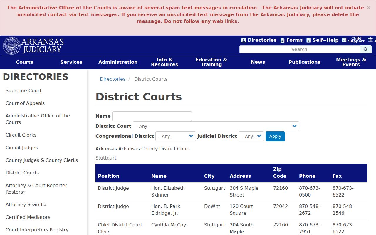 Hot Spring County bench warrants and 33rd District Court departments